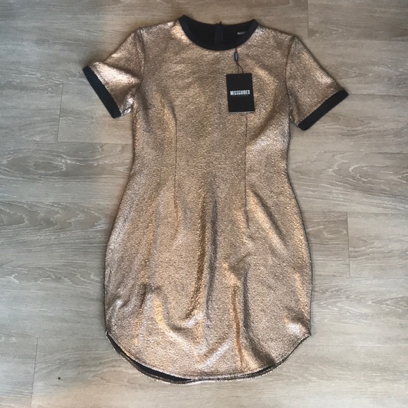 Missguided Dresses & Skirts - Missguided - textured copper/black midi dress